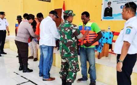 Danramil Depapre Dampingi Kepala Balai Pengelola Transportasi Darat Gelar Sosialisasi