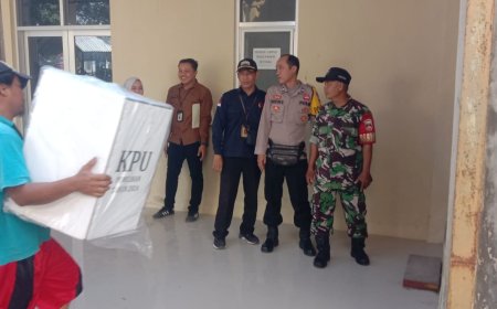 Babinsa Dan Bhabinkamtibmas Pagerbarang Monitoring Distribusi Logistik Pilkada