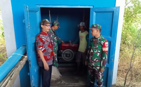 Pastikan Berfungsi Dengan Baik, Babinsa Koramil Tarub Cek Sistem Pompanisasi Pertanian