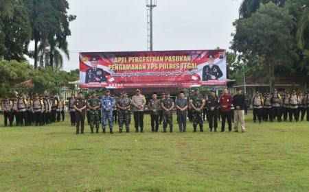 Dandim Tegal Pimpin Apel Pergeseran Pasukan Pengamanan TPS Pilkada Serentak Tahun 2024 Tingkat Kabupaten Tegal