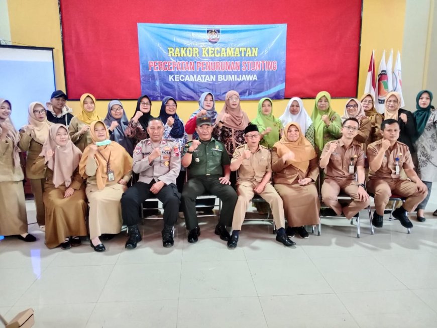 Danramil Bumijawa Hadiri Rakor Tim Percepatan Penurunan Stunting (TPPS) Kecamatan Bumijawa