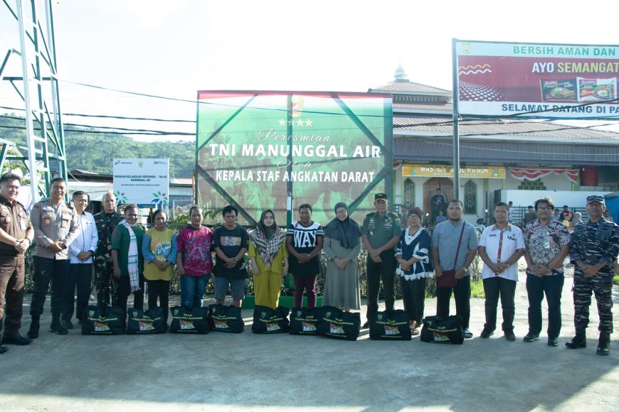 Dandim Jayapura VICON Peresmian Sumur Bor TNI Manunggal Air Program Kepala Staf Angkatan Darat