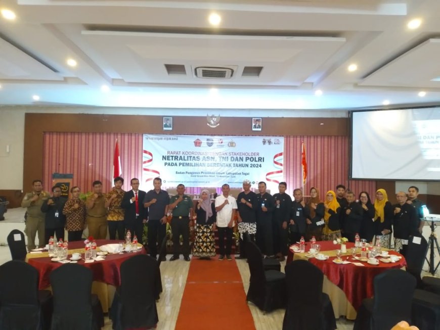 Pabung Kodim Tegal Hadiri Rapat Kordinasi Stakeholder Pada Pilkada Serentak Tahun 2024