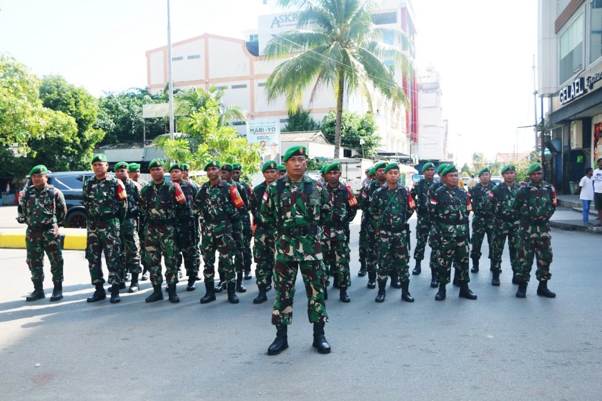Kodim Jayapura Dukung Pemerintah Kota Jayapura Apel Gelar Pasukan Keamanan Pilkada Serentak Tahun 2024