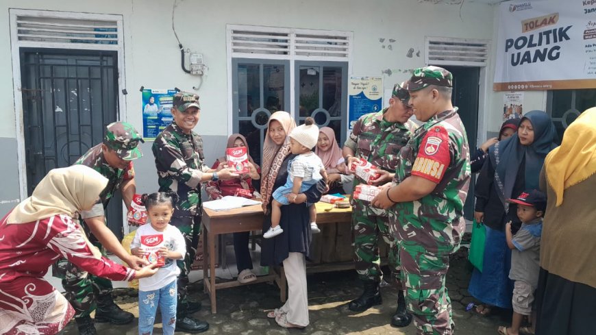Danramil Karangkobar Bersama Babinsa Dukung Upaya Pencegahan Stunting di Posyandu