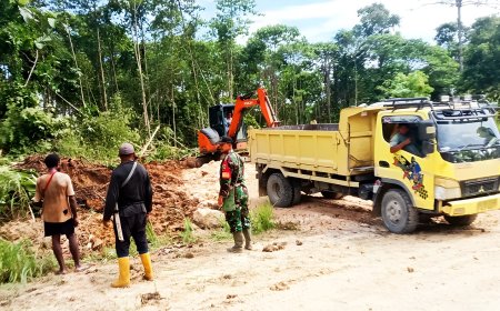 Pembangunan Infrastruktur Babinsa Skanto Himbau Warga Masyarakat Dukung Pembangunan Kampung Demi Kesejahteraan Bersama
