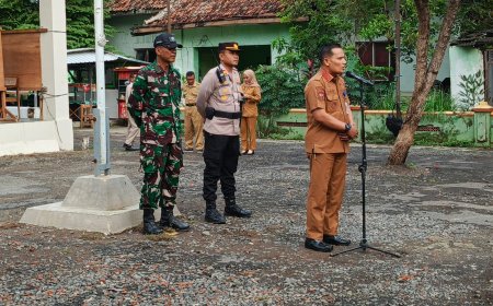 Menjelang Puncak Musim Hujan, forkopimcam Kramat Gelar Apel Siaga Bencana