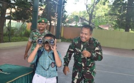 Kenalkan Tentang TNI, Kodim 0712/Tegal Kedatangan Anak-anak SD Negeri Kaligayam 02