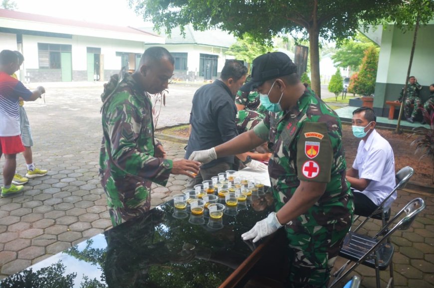 Antisipasi Penyalahgunaan Narkoba Korem 071 Wijayakusuma Sidak Anggota Tes Urine