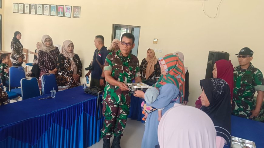 Dandim Tegal Dampingi Uji Coba Pendistribusian Makanan Bergizi Kepada Ibu Menyusui, Ibu Hamil Dan Balita