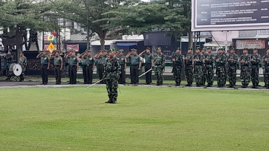 Kodim 0712 Tegal Gelar Upacara Bendera Rutin Hari Senin