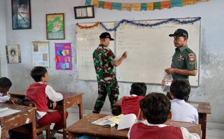 Babinsa Koramil Tarub Ajarkan Matematika Metode Gasing Kepada Siswa Sekolah Dasar