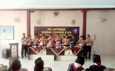 Babinsa Koramil Dukuhturi Hadiri Pelantikan Pengurus Cabang Dan Kwartir Ranting Dukuhturi