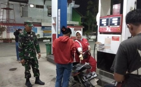 Babinsa Koramil Tarub Patroli Di SPBU