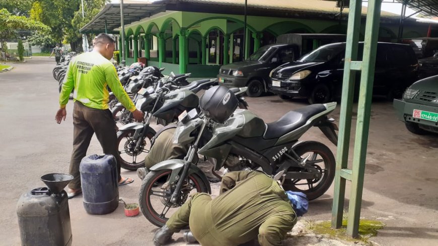 Kodim Tegal Terima Pemeliharaan Kendaraan Dinas Dari Tim Harpal Benglap Slawi