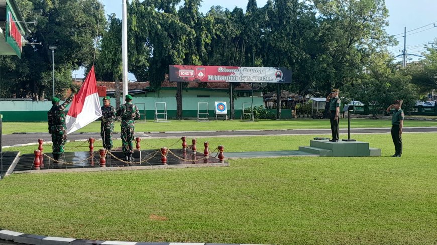 Pabung Kodim Tegal Pimpin Upacara Awal Bulan Januari 2025