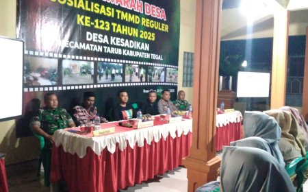 Dandim Tegal Berikan Sosialisasi TMMD Kepada Warga Desa Kesadikan