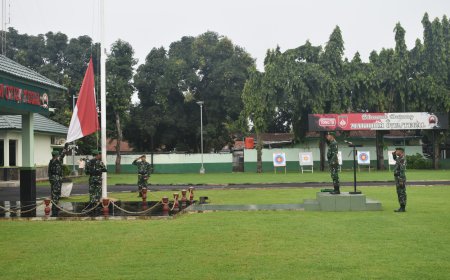 Kasdim Tegal Pimpin Upacara Bendera Minggu Pertama Bulan Februari