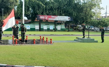 Bacakan Amanat Kasad, Dandim Tegal Pimpin Upacara Bendera 17 Februari 2025