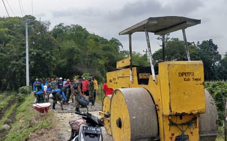 Mesin Slender Mudahkan Anggota Satgas TMMD Lakukan Pengerasan Jalan