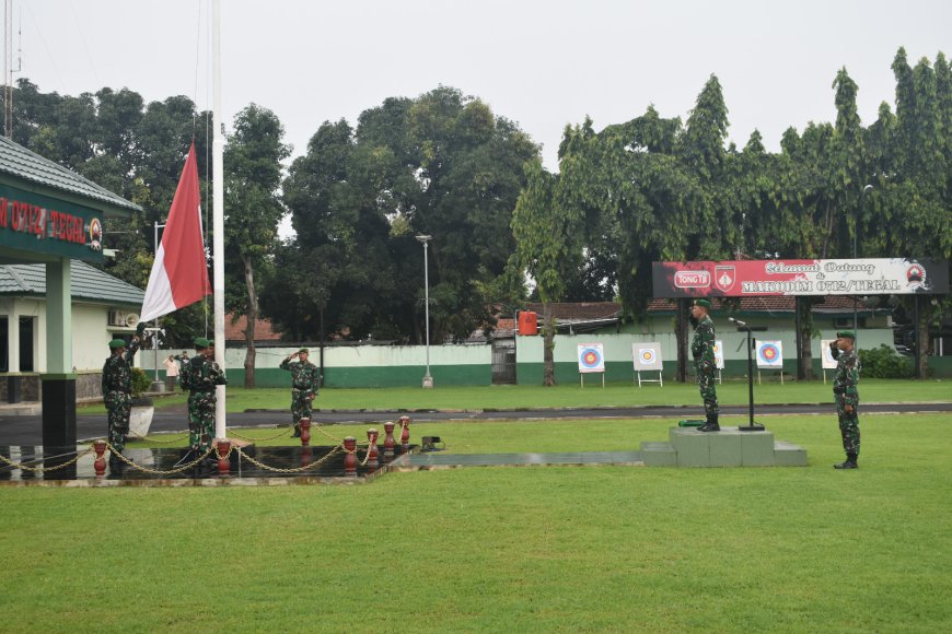 Kasdim Tegal Pimpin Upacara Bendera Minggu Pertama Bulan Februari
