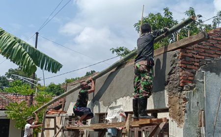 Hari Pertama Puasa, TMMD Kodim Tegal Terus Bersemangat Laksanakan Pembangunan