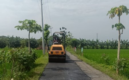 Stoom, Alat Utama Memadatkan Lapen Di Kesadikan Tarub Kabupaten Tegal