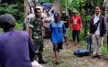 Babinsa Serma Fakihudin Dampingi Sergap Gabah Di Desa Jatirawa