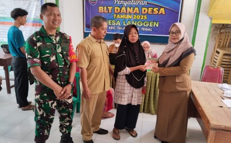 Babinsa serda habib hadiri Penyaluran Bantuan Langsung Tunai Dana Desa BLT DD  Desa Langgen