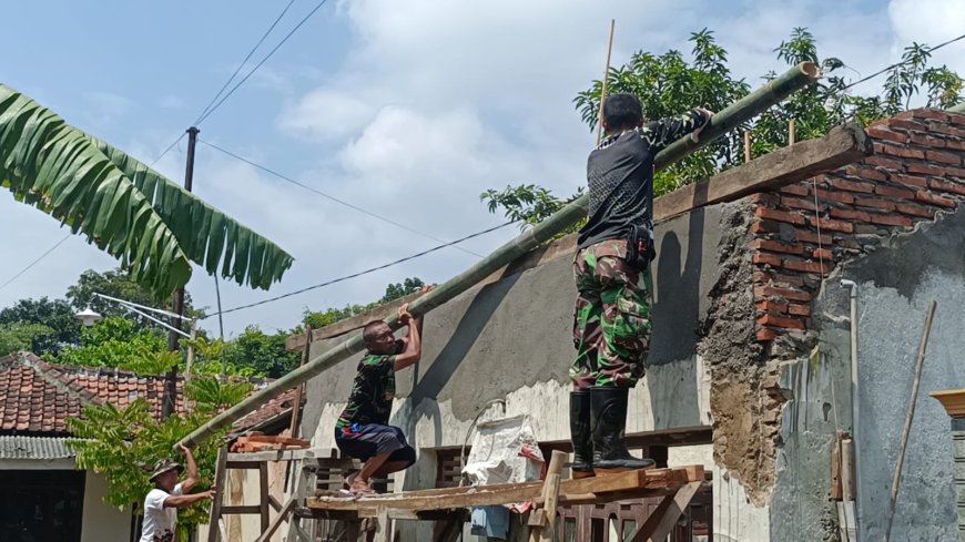 Hari Pertama Puasa, TMMD Kodim Tegal Terus Bersemangat Laksanakan Pembangunan