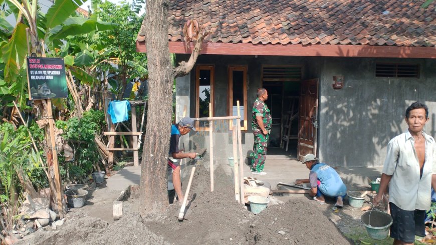 Walaupun Hari Minggu Anggota Satgas TMMD Tetap Semangat Bekerja
