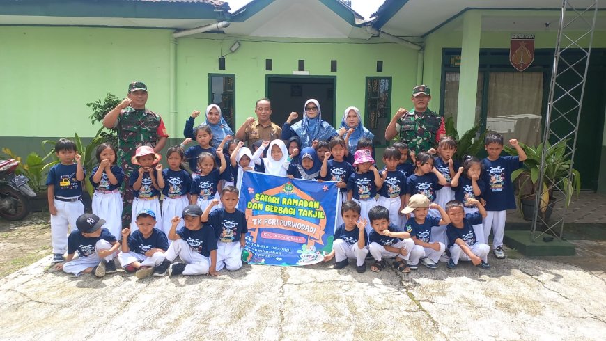 Serka Heru Karmanto dan Sertu Tohar Sambut Kunjungan TK PGRI Purwodadi 