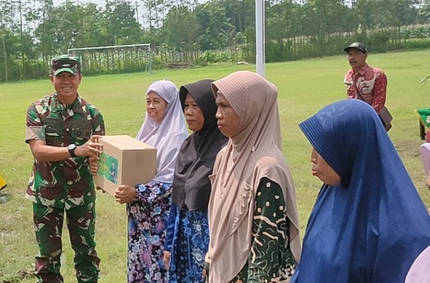 Pembagian Sembako Meriahkan Penutupan TMMD Reguler Ke-123 Kodim 0712 Tegal