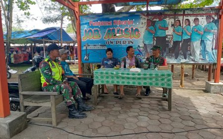 Danramil Suradadi Bersama Anggota Laksanakan Pengamanan Di Pos Obyek Wisata Purwahamba Indah