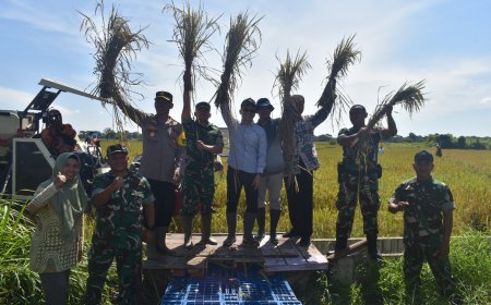 Dandim Tegal Hadiri Panen Raya Padi Serentak di 14 Provinsi Bersama Presiden Prabowo Subianto