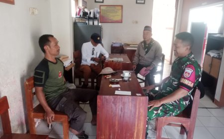 Babinsa Serda Cahyo Lakukan Pembinaan Kepada Perangkat Desa Gunungagung