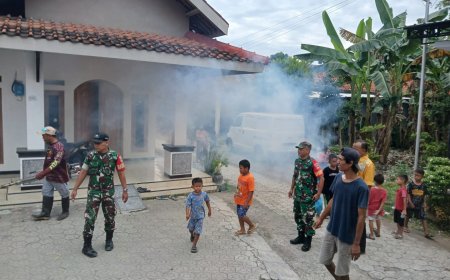 Basmi Nyamuk Demam Berdarah, Babinsa Koramil Tarub Dampingi Kegiatan Fogging