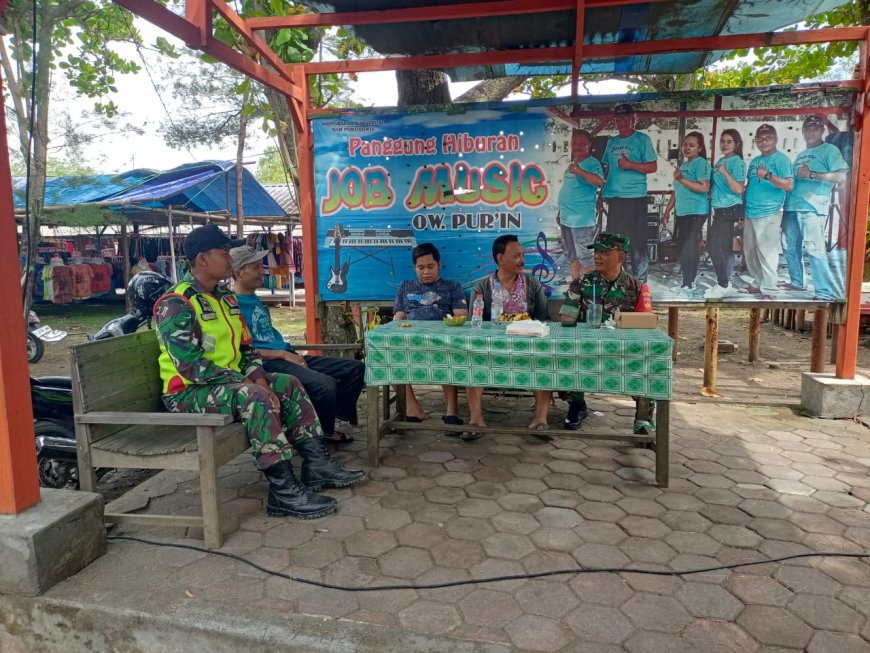 Danramil Suradadi Bersama Anggota Laksanakan Pengamanan Di Pos Obyek Wisata Purwahamba Indah