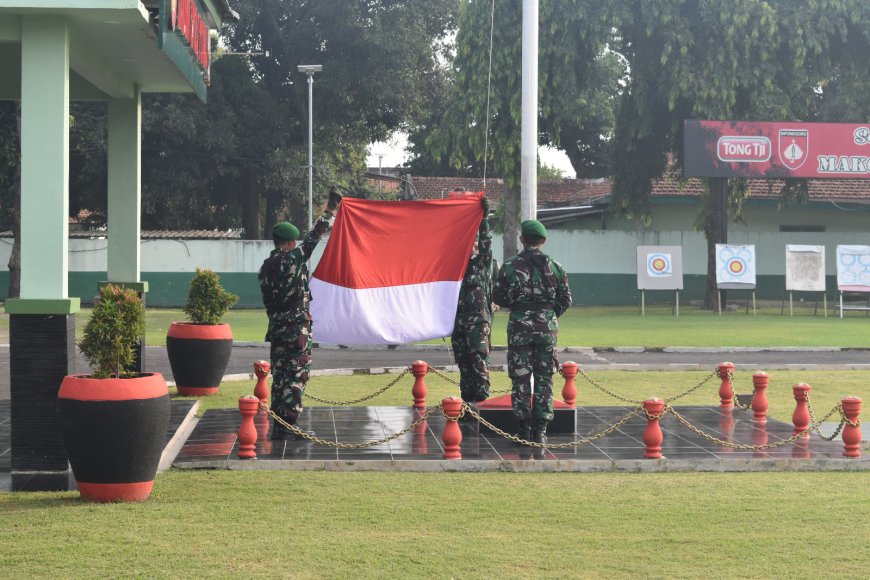 Dandim 0712 Tegal Bacakan Amanat Panglima TNI pada Upacara 17 an