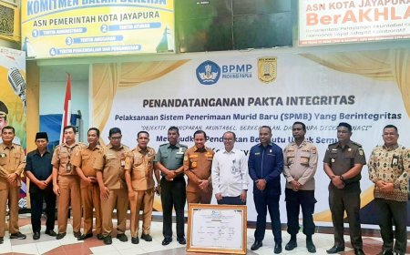Kasdim Jayapura Apresiasi Penandatanganan Pakta Integritas SPMB Antara Pemkot Jayapura Dengan BPMP Papua