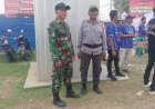 Anggota Koramil Pangkah Amankan Turnamen Sepak Bola Kapolres Cup 3 Tahun 2025
