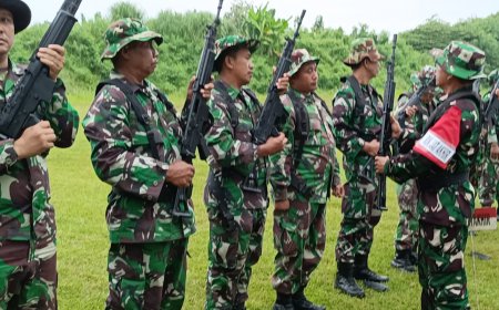 Kodim 0712 Tegal Gelar Latihan Menembak Senjata Ringan di Lapangan Tembak Yonif 407