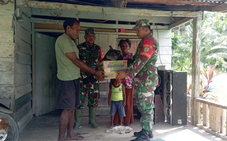 Babinsa Koramil Skanto Bagikan Sembako Wujud Kepedulian Kepada Warga Binaan