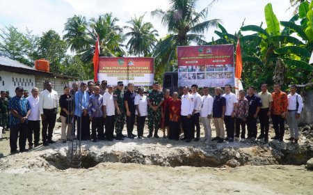 Bukti Nyata Kepedulian TNI, Danrem 172/PWY Letakkan Batu Pertama Pembangunan Asrama Panti Asuhan di Koya Timur