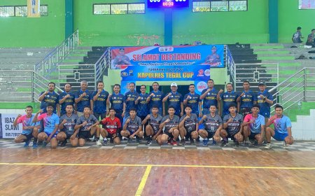Dandim 0712 Tegal Hadiri Pembukaan Turnamen Bola Voli Putra Kapolres Tegal Cup
