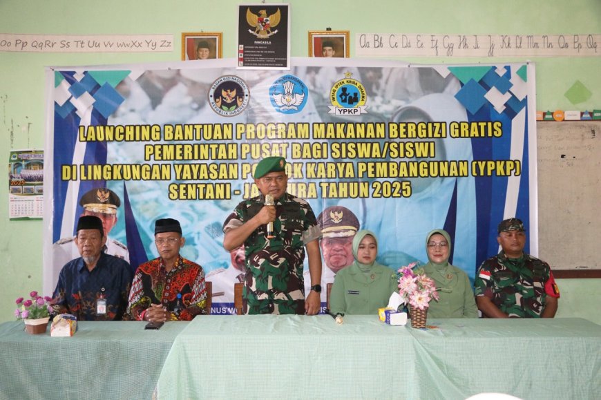 Launching PMB Untuk Pelajar di Sentani, Dandim Jayapura: Pemenuhan Gizi Sejak Dini Sangat Penting Untuk Mencetak Generasi Bangsa Yang Berkualitas