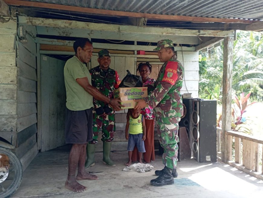 Babinsa Koramil Skanto Bagikan Sembako Wujud Kepedulian Kepada Warga Binaan