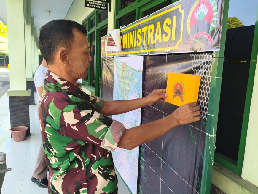 Kodim 0712/Tegal Laksanakan Persiapan Pembenahan Peta Administrasi Jelang Gladi Posko 2025