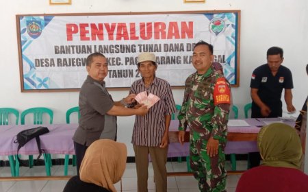 Danramil 18 Pagerbarang Hadiri Penyaluran BLT Dana Desa Untuk Warga Desa Rajegwesi