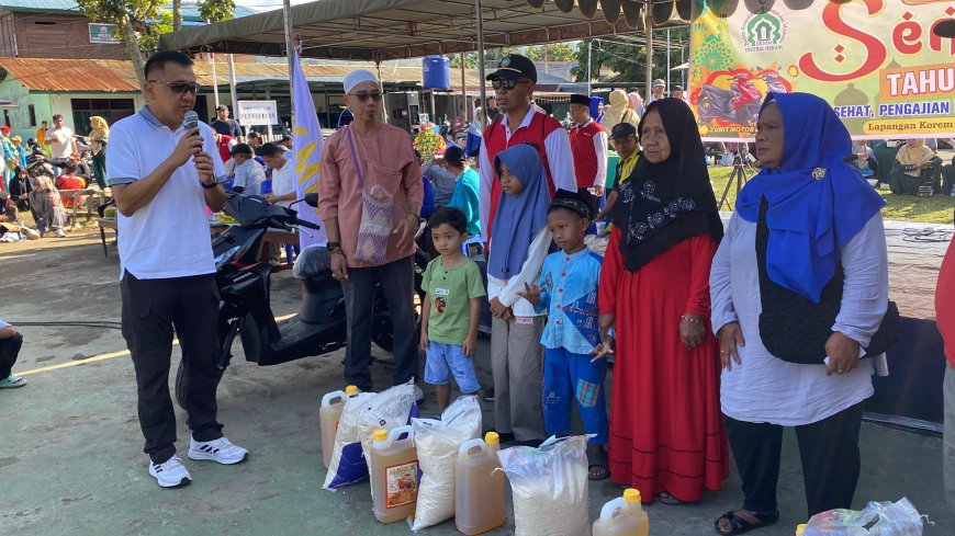 Semarak Tahun Baru Islam 1447 H, Kasrem 172/PWY Lepas Pawai Jalan Santai dan Serahkan Santunan